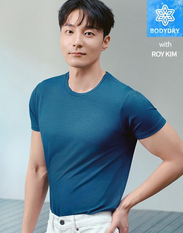 보디드라이 쿨라운드티: 여름 기능성 제품군을 보여 주는 공식 판매 이미지. BYC 보디드라이 쿨라운드티 제품 이미지