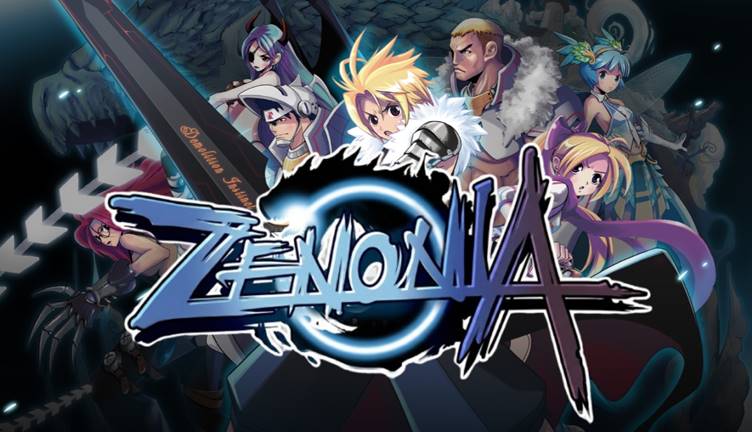 캐릭터 구성으로 표현한 ‘제노니아’ 액션 RPG 키아트 여러 판타지 캐릭터와 중앙의 Zenonia 로고가 보이는 게임 키아트