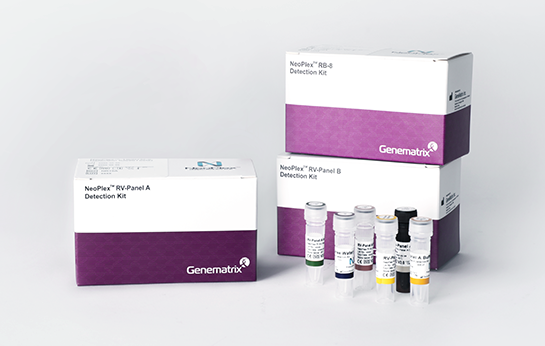 호흡기 원인 바이러스·박테리아 감별 제품을 설명하는 이미지 NeoPlex Respiratory Full Panel Assay 제품 이미지