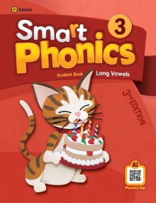 Smart Phonics 3rd Edition 학생용 교재 표지 ‘Smart Phonics 3’ Student Book 표지와 호랑이 캐릭터 삽화