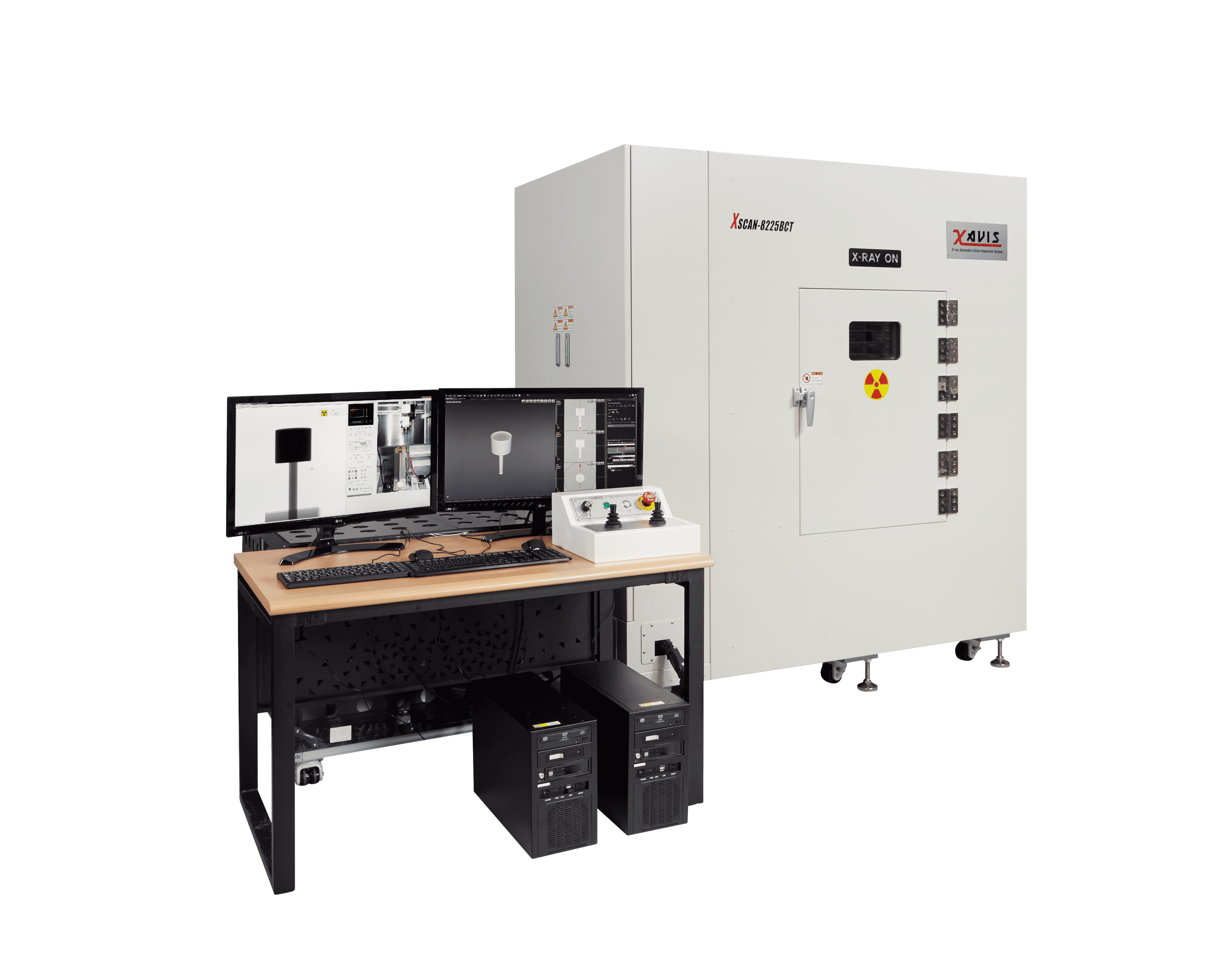 XSCAN-8225BCT 엑스레이 검사 시스템 자비스 XSCAN-8225BCT 대형 엑스레이 검사 챔버와 듀얼 모니터 제어 콘솔