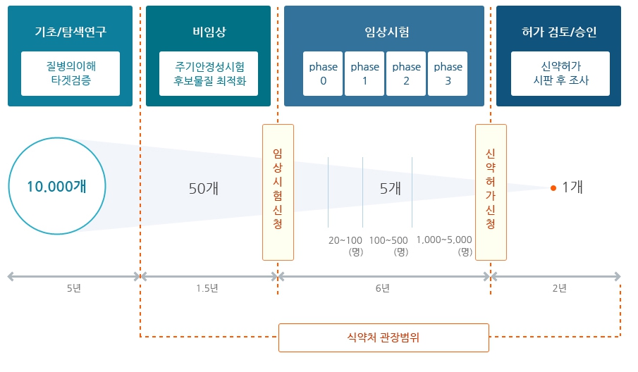 신약 개발 과정 기초·탐색연구부터 비임상, 임상, 허가까지 이어지는 신약 개발 과정