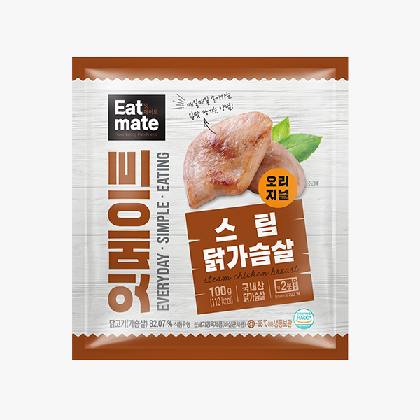 잇메이트 스팀 닭가슴살 오리지널 패키지 잇메이트 스팀 닭가슴살 오리지널 포장 제품