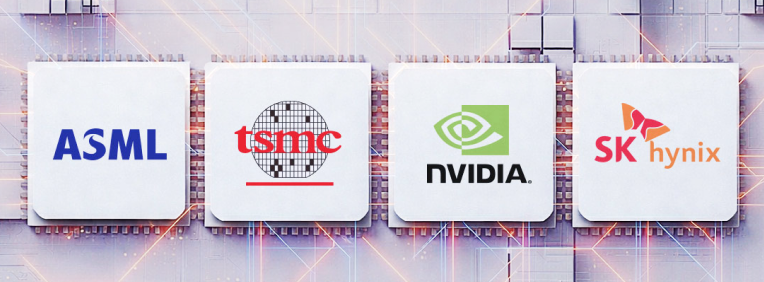 ACE 글로벌 반도체 ETF의 투자 대상. ACE 글로벌반도체TOP4 Plus의 ASML·TSMC·엔비디아·SK하이닉스 그래픽